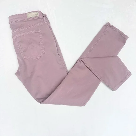 AG Adriano Goldschmied Stilt Cigarette Jeans Size 27R Pink Stretch Made In USA - Picture 1 of 7